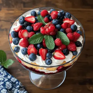 Layers of fresh berries, creamy custard, and fluffy cake make this Berry Trifle a delightful treat for any occasion! With its vibrant colors and mouthwatering flavors, this dessert is sure to impress. Perfect for summer gatherings, holidays, or just a sweet surprise after dinner. Save this recipe for your next celebration!