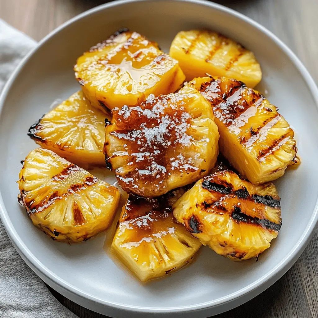 Transform your summer gatherings with this delightful Easy Grilled Pineapple recipe! The sweet and juicy pineapples are perfectly caramelized with brown sugar, creating a mouthwatering treat that everyone will love. It's the ideal addition to your BBQ or as a light dessert. Don't forget to save this recipe for your next outdoor feast!
