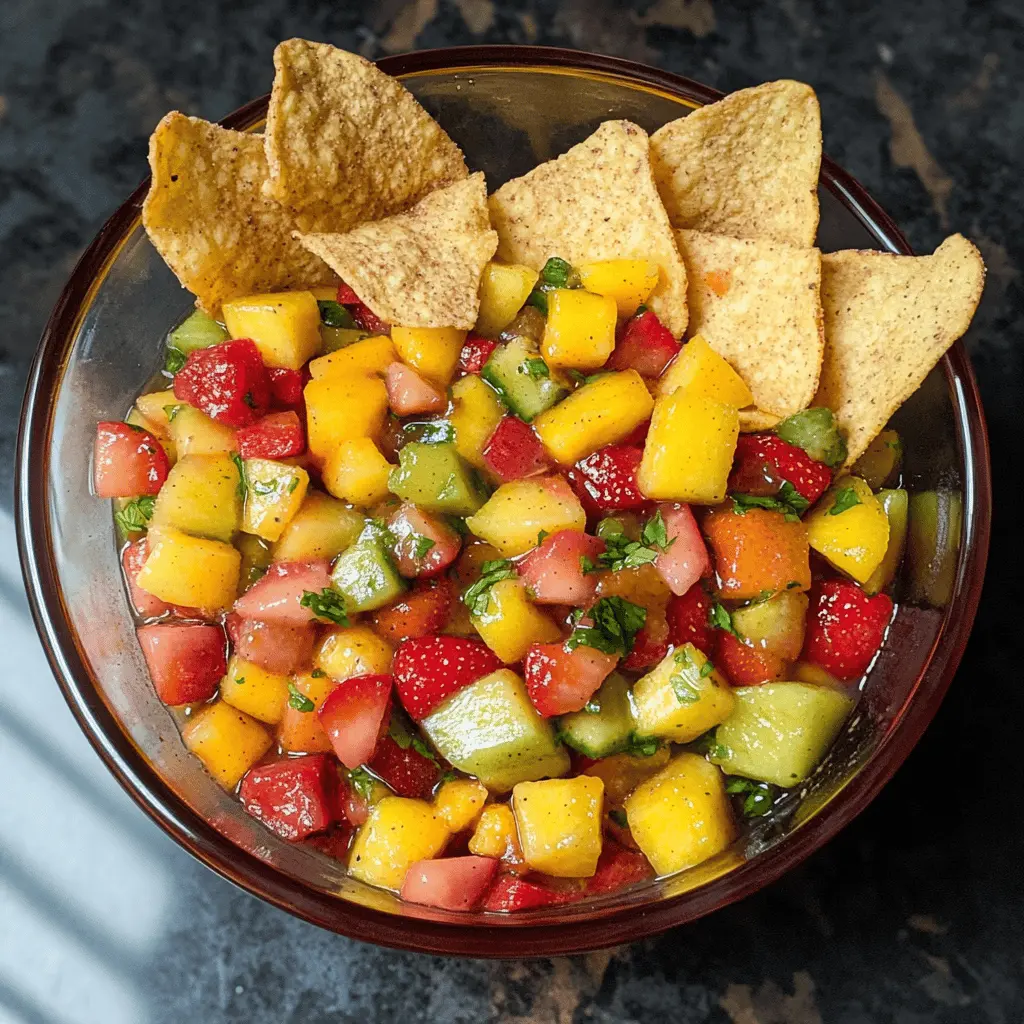 Brighten up your snack time with this refreshing fruit salsa paired with crispy cinnamon chips! Packed with vibrant fruits and a hint of sweetness, it’s perfect for parties or a cozy night in. Save this delightful recipe to whip up a quick and tasty treat any time you need a burst of flavor!