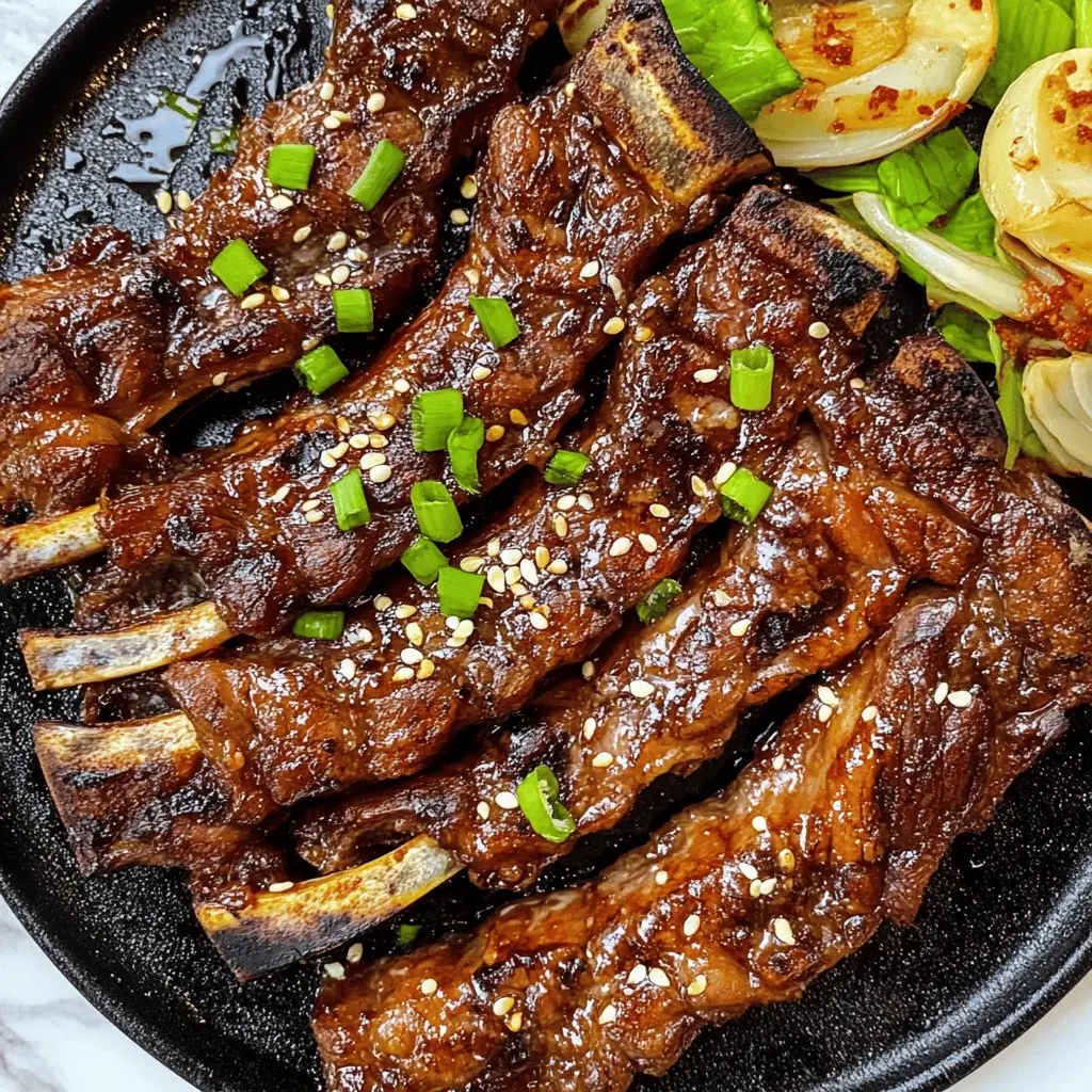 Tender, marinated Galbi Korean Grilled Flanken Ribs are the perfect choice for your next BBQ! With their sweet and savory flavor, these juicy ribs are sure to impress your friends and family. Easy to prepare and full of authentic taste, they’ll become a favorite on your grill. Save this recipe for your next summer gathering or cozy family dinner!