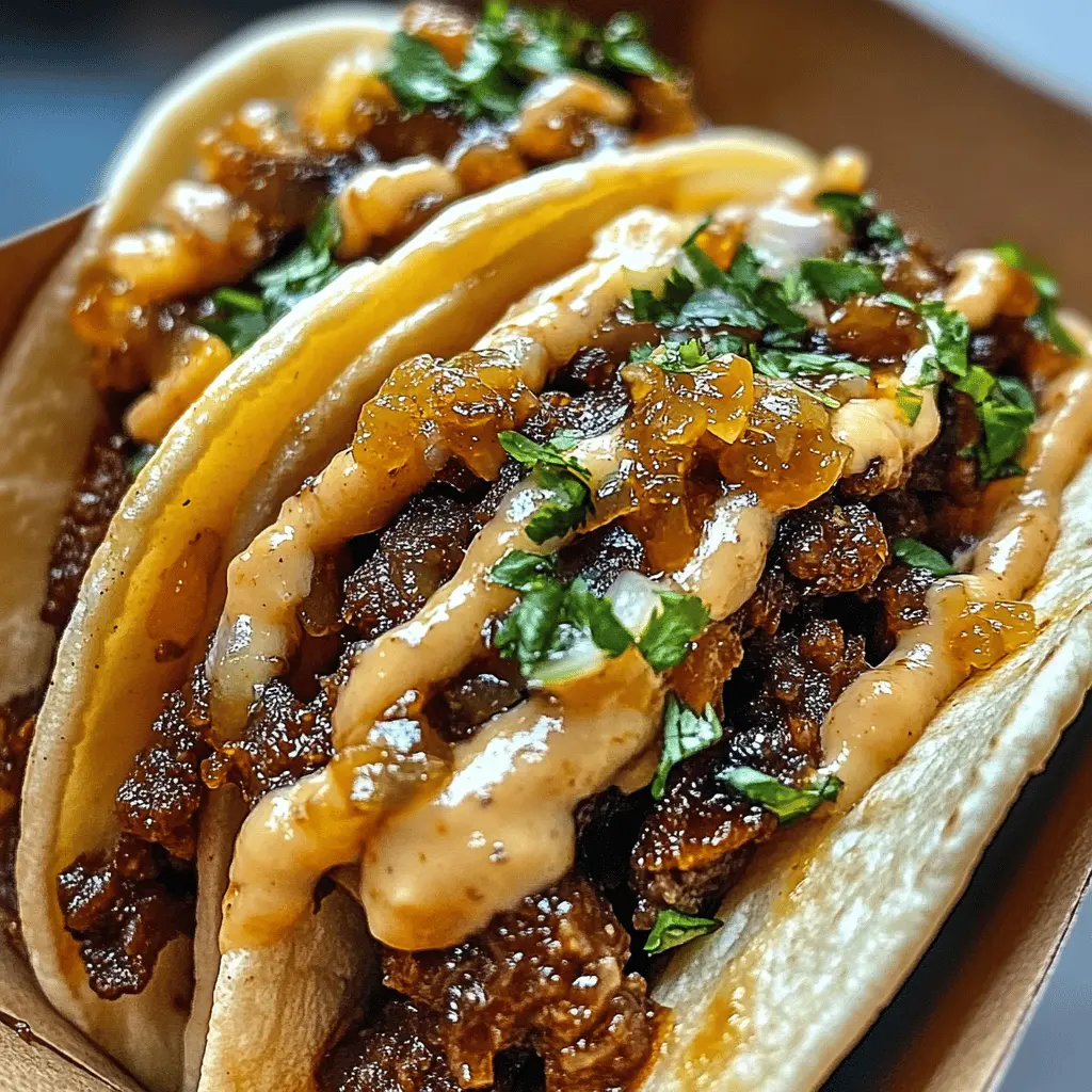 Get ready to enjoy a burst of flavors with these Garlic Butter Honey BBQ Beef Tacos! Juicy beef seasoned to perfection, combined with a sweet and savory garlic butter sauce, makes for a taco night to remember. Perfect for gatherings or a cozy family dinner. Don’t forget to save this recipe for an easy and delicious meal!