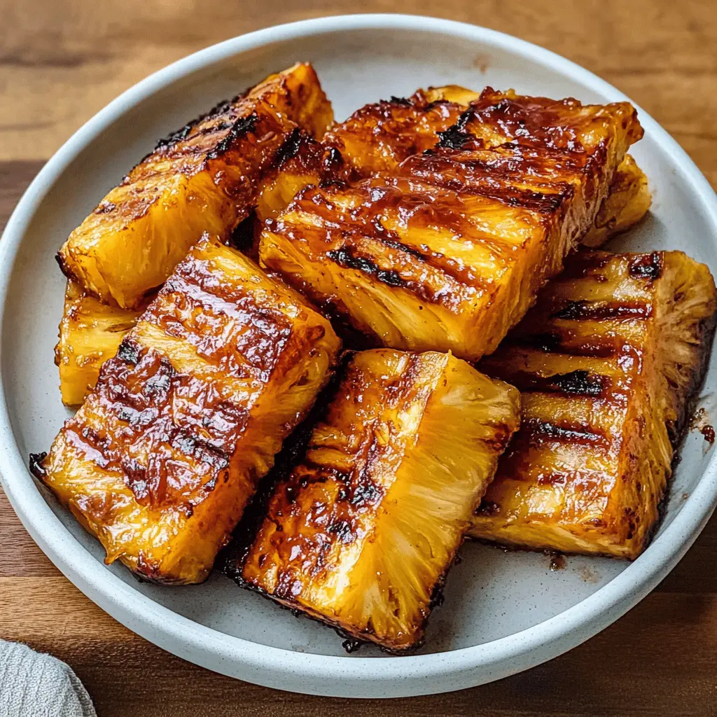Sweet, smoky, and deliciously caramelized, this Grilled Caramelized Brown Sugar Pineapple recipe is perfect for summer barbecues or a refreshing dessert. With just a few ingredients, including fresh pineapple and brown sugar, you can create a tasty treat that everyone will love. Save this recipe for your next gathering and impress your guests with a burst of tropical flavor!