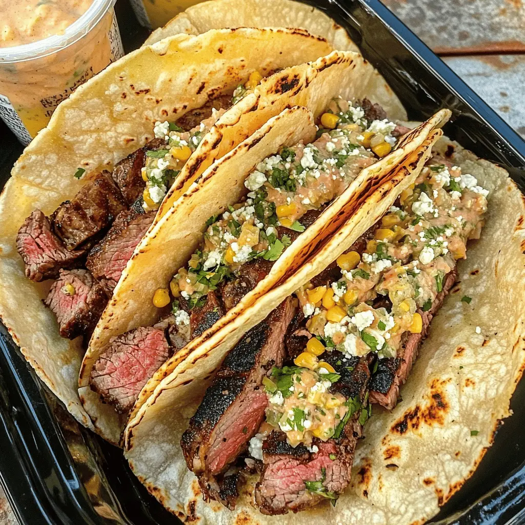 Get ready for a flavor fiesta with Grilled Steak Elote Tacos! These tacos are packed with juicy grilled steak, fresh corn, and zesty toppings that will make your taste buds dance. Perfect for summer gatherings or a quick weeknight dinner. Save this recipe for your next taco night and bring the taste of the street to your home!