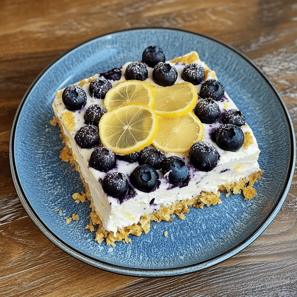 Looking for a refreshing treat? This No Bake Lemon Blueberry Dessert is light, zesty, and bursting with fresh flavors! Made with creamy layers of lemon and sweet blueberries, it's perfect for warm days or special gatherings. This easy dessert is a hit for picnics or family gatherings. Save this recipe now for your next delicious occasion!