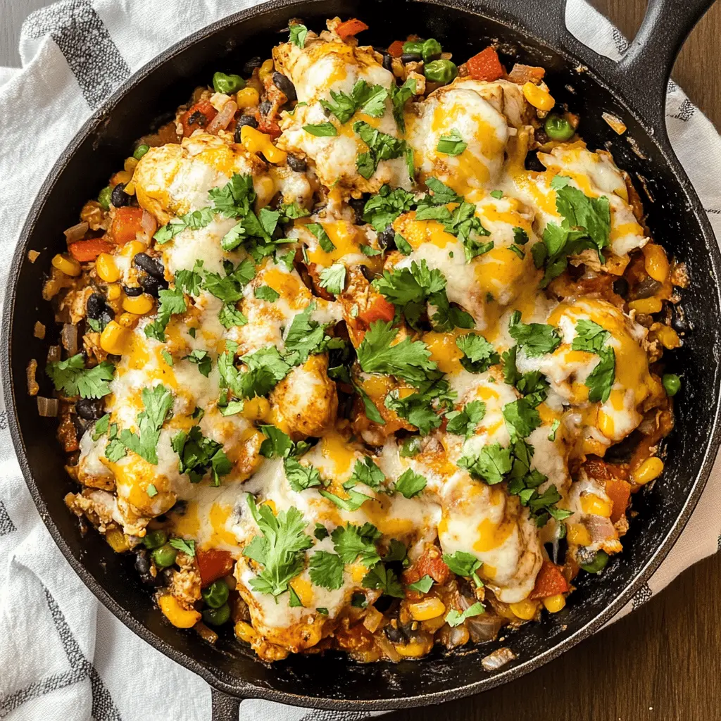 Ready for a taste of the Southwest? This Santa Fe Chicken Skillet combines tender chicken with vibrant bell peppers and black beans, all brought together with zesty spices. Perfect for busy weeknights, this one-pan meal is packed with flavor and easy to make. Save this recipe for a quick dinner that everyone will love!