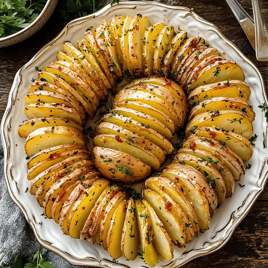 These sliced baked potatoes are a comforting side dish that you'll want at every meal! Crispy on the outside and fluffy on the inside, they're topped with melted cheese and fresh herbs for that perfect flavor boost. Great for family dinners or gatherings! Save this recipe to impress your guests and elevate your next meal.