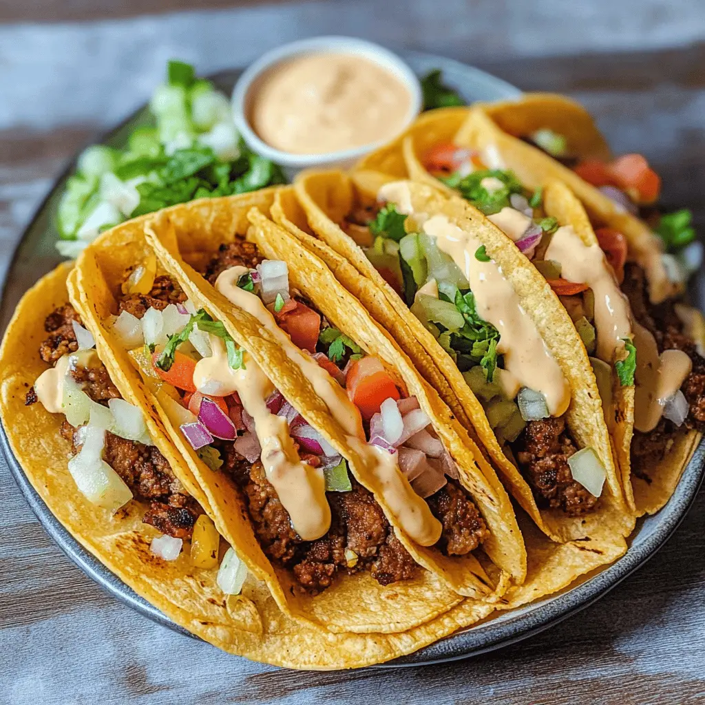 Get ready for a mouthwatering twist on your favorite dinner! These Smash Burger Tacos combine juicy beef patties with crispy taco shells for a perfect flavor explosion. Topped with fresh toppings like lettuce, tomato, and cheese, they're ideal for taco night or game day. Don't forget to save this recipe for a fun meal that your family will love!
