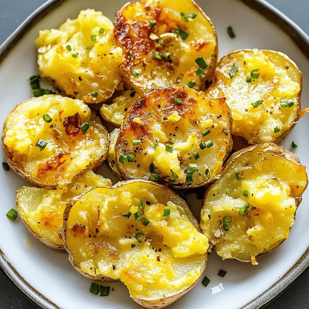 Get ready for a new favorite side dish with these crispy smashed potatoes! Packed with flavor and topped with garlic and herbs, they make the perfect addition to any meal. Easy to prepare, these potatoes are a delightful blend of crunchy exterior and fluffy interior. Save this recipe for your next family dinner or gathering!