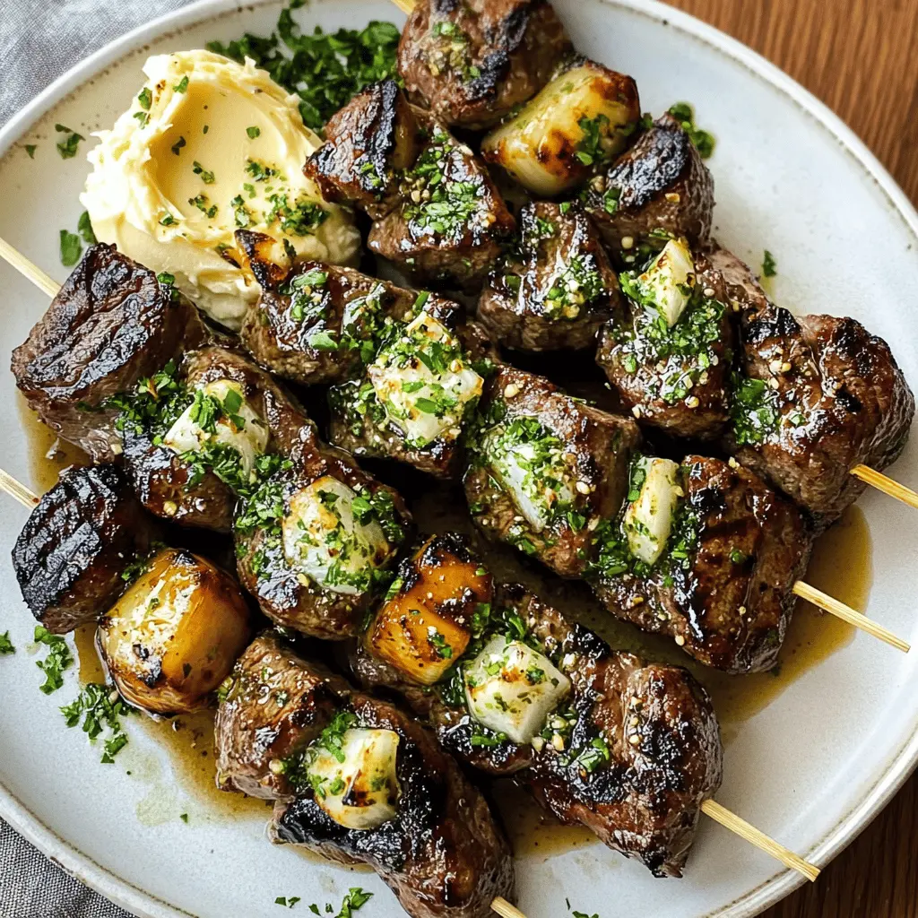 Get ready for juicy Steak Kabobs with Garlic Butter that make any meal feel like a special occasion! These tender bites are marinated to perfection and bursting with flavor from fresh garlic and herbs. Perfect for grilling season or a cozy dinner at home! Don't forget to save this recipe for your next barbecue or family gathering!