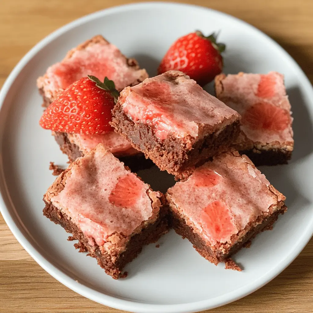 These Strawberry Brownies are a delightful twist on the classic treat, combining rich chocolate flavors with the freshness of strawberries. Perfect for summer gatherings or as a sweet pick-me-up, these brownies are sure to impress! Save this easy-to-follow recipe for your next baking adventure and enjoy a burst of fruity goodness in every bite!