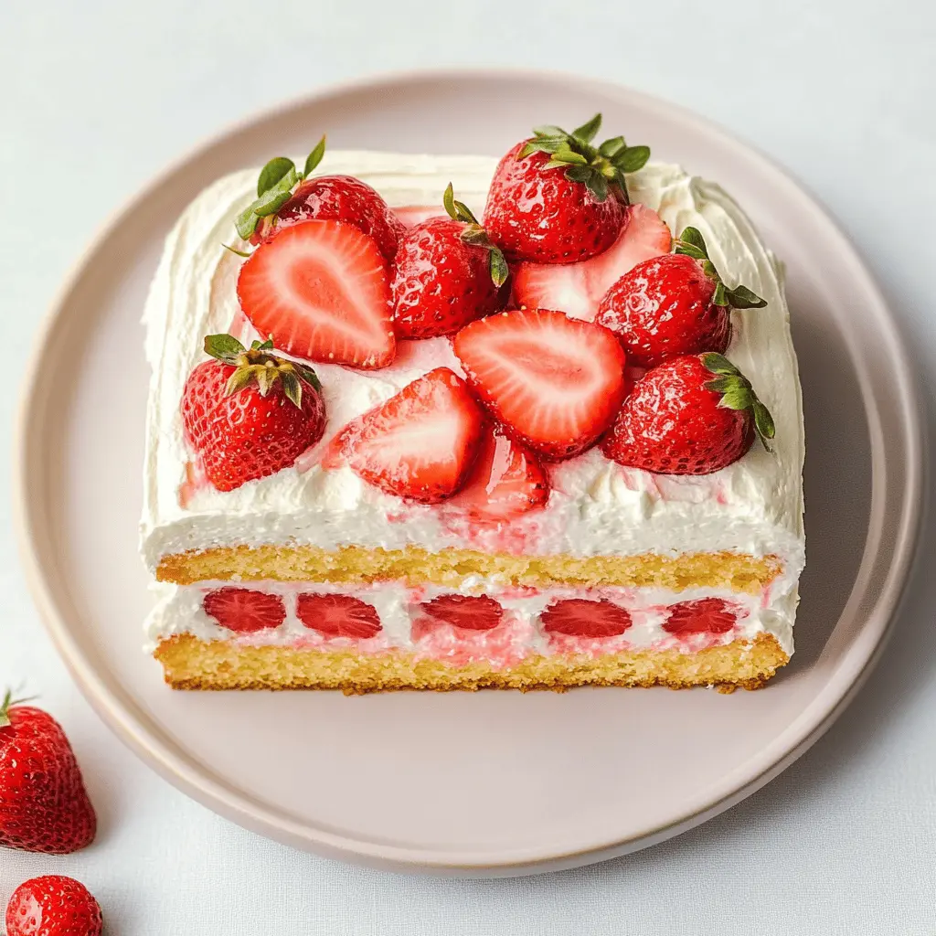 Satisfy your sweet tooth with this delightful Strawberry Shortcake Layer Sponge Cake! Light, fluffy sponge layers are perfectly filled with creamy whipped topping and fresh strawberries. Ideal for birthdays, picnics, or any celebration, this recipe is a showstopper that everyone will love. Don't forget to save this delicious dessert for your next special occasion!