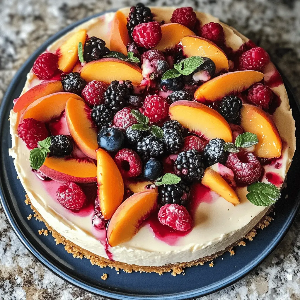 Brighten your summer gatherings with this delightful Summer Berry and Peach Cheesecake! A creamy, dreamy blend of fresh berries and juicy peaches makes this dessert simply irresistible. Perfect for picnics, barbecues, or family dinners, this cheesecake is light and refreshing. Save this recipe to impress your friends and enjoy a sweet taste of summer!