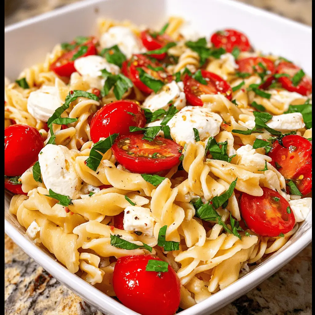 Easy Caprese Pasta Salad with Fresh Mozzarella