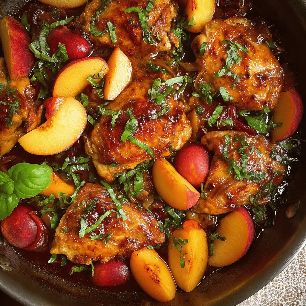 Easy Peach Chicken with Balsamic Glaze