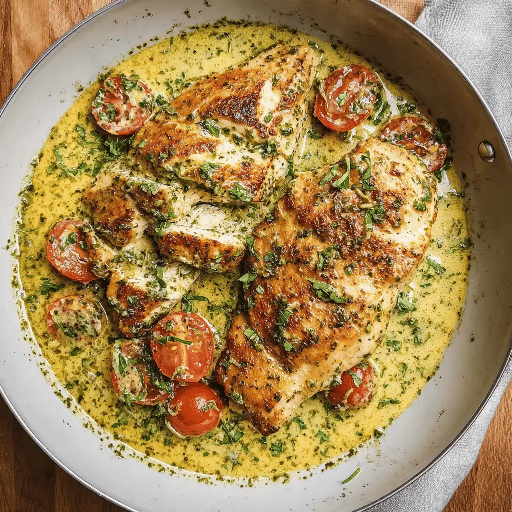 Easy Creamy Pesto Chicken Recipe