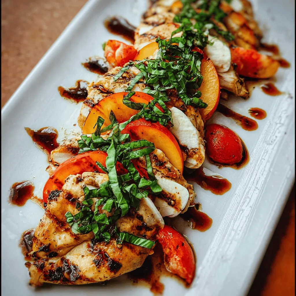 Easy Peach Caprese Grilled Chicken Recipe