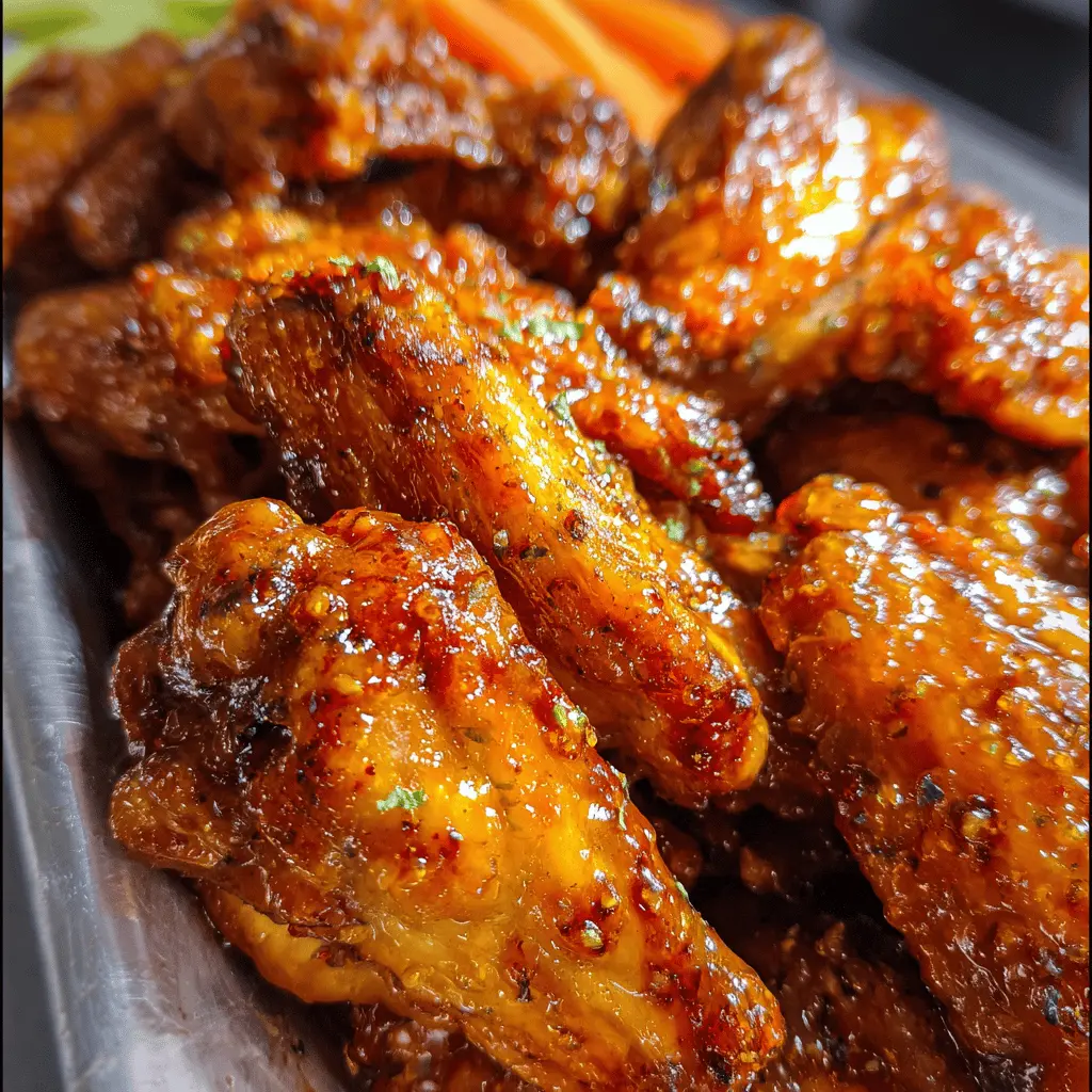 Easy Hot Honey Peach Chicken Wings Recipe