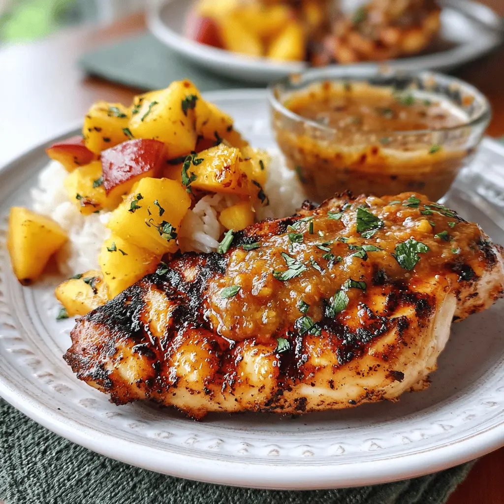 Easy Grilled Chicken with Sweet Peach Chipotle Sauce
