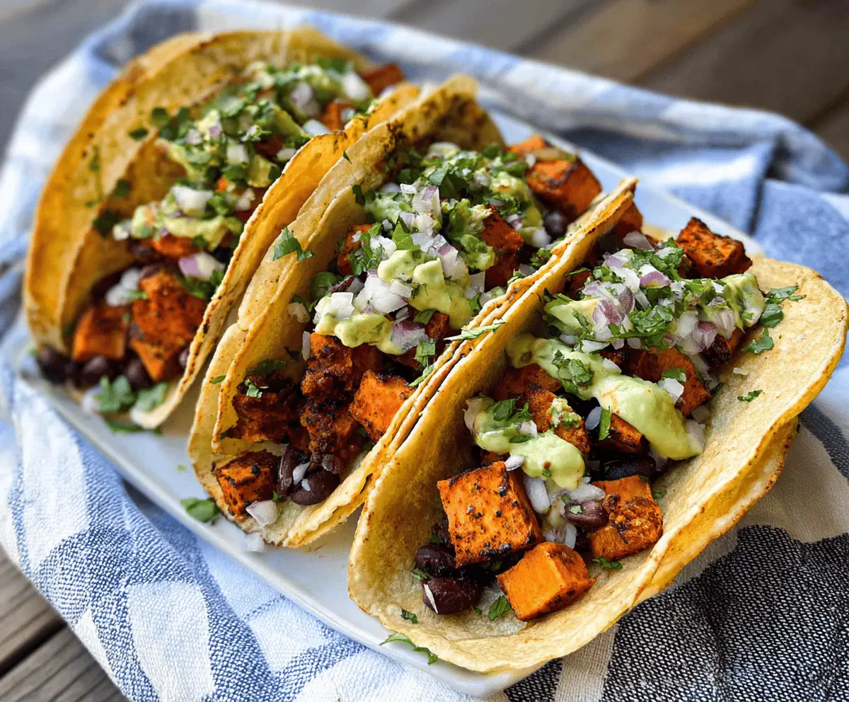 Easy Black Bean Sweet Potato Tacos Recipe
