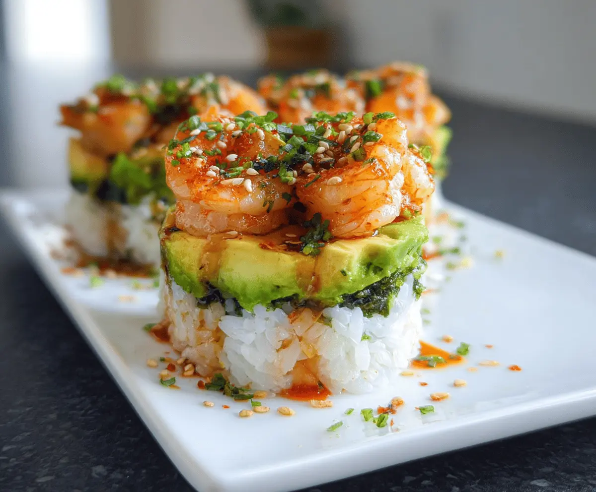 Easy Spicy Shrimp Sushi Stacks Recipe