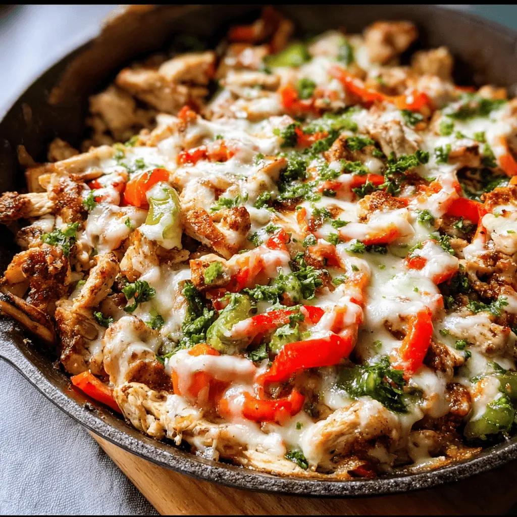 Easy Cheesy Chicken Cheesesteak Skillet
