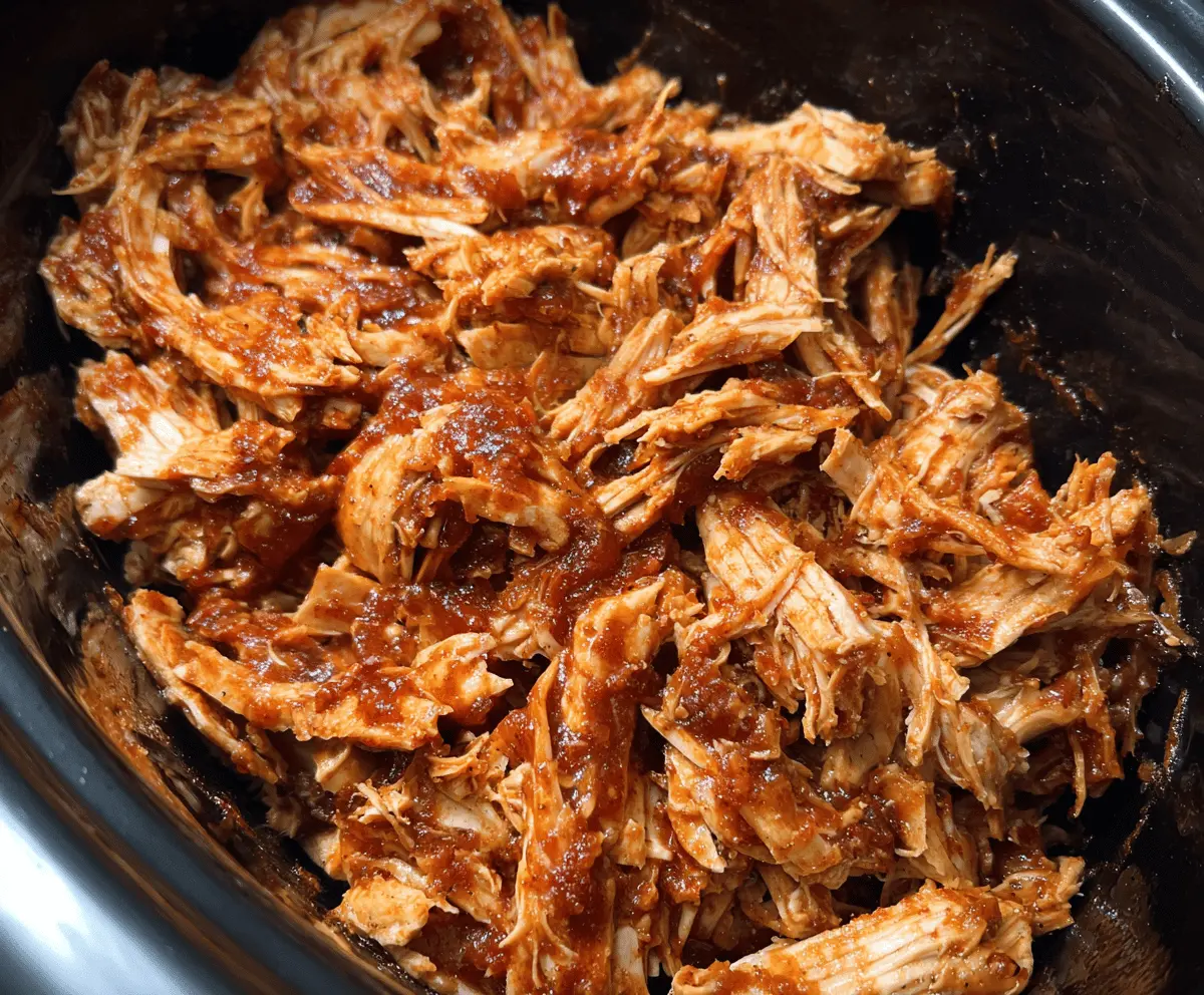 Easy Crockpot BBQ Pulled Chicken Recipe