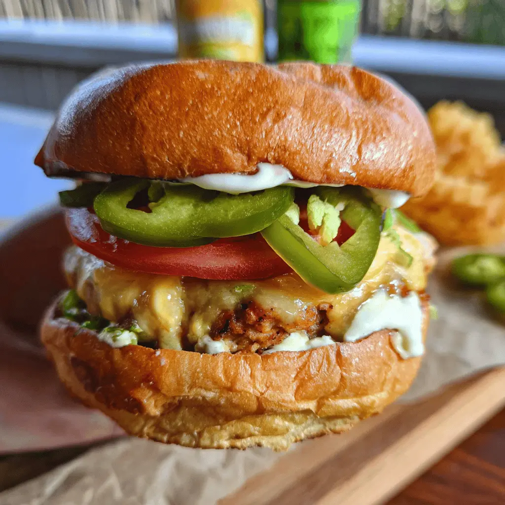 Easy Jalapeño Pepper Jack Chicken Burgers