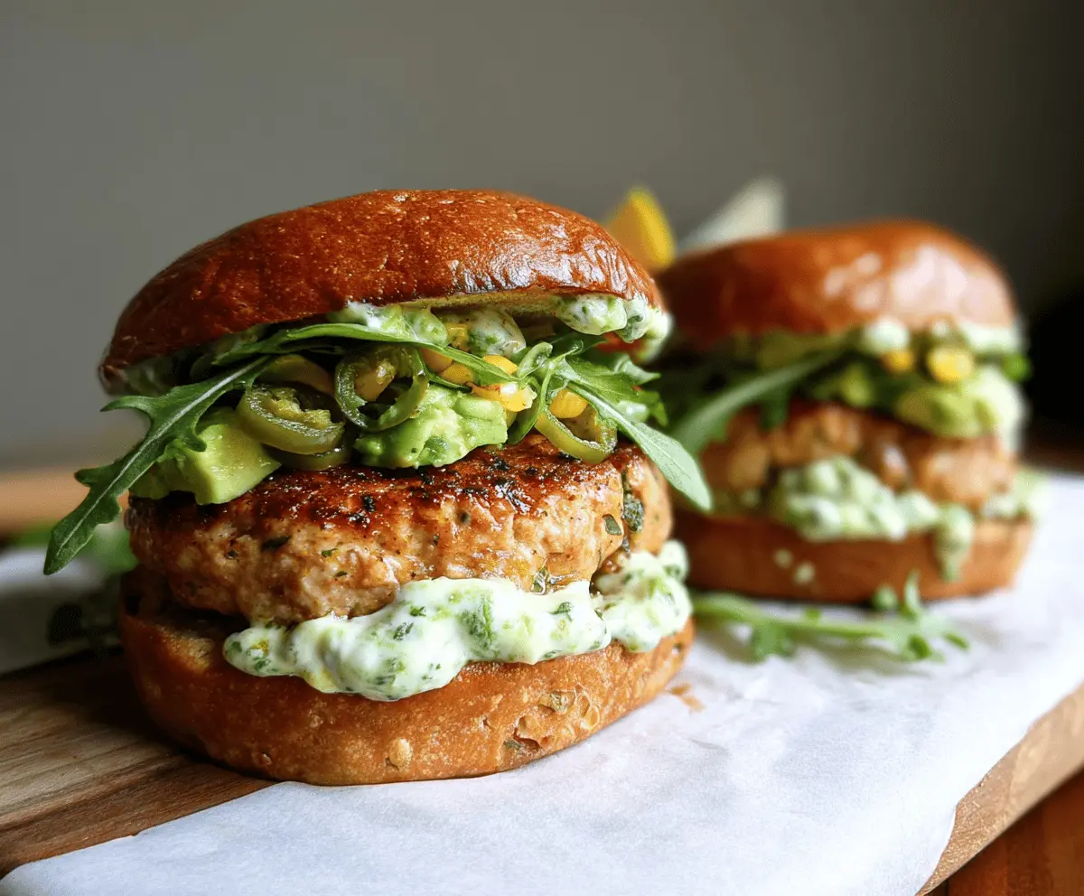 Easy Honey Jalapeño Turkey Burgers with Creamy Avocado Sauce