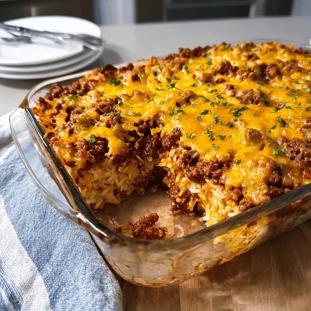 Easy Cheesy Hamburger Casserole Recipe
