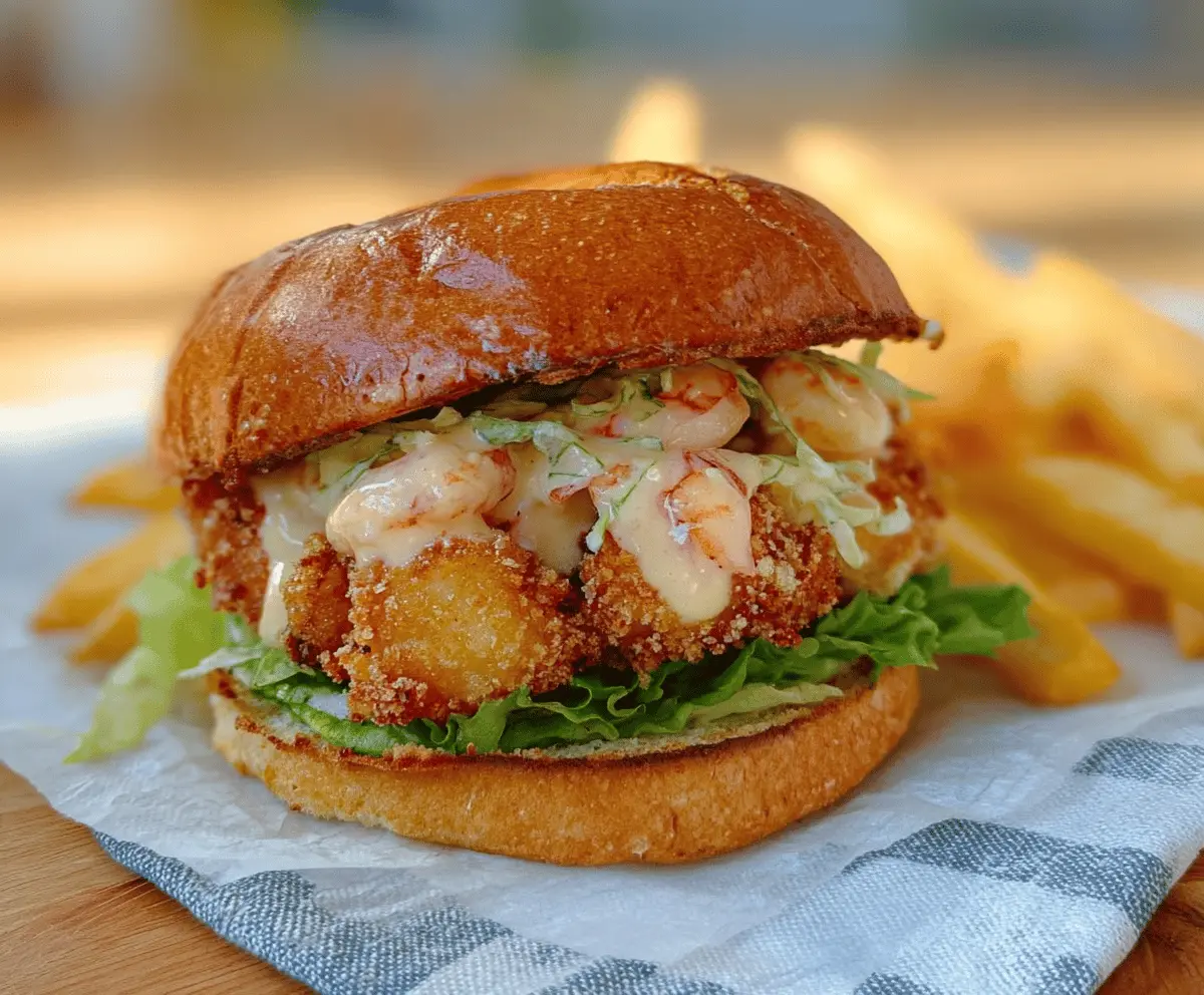 Easy Crispy Fried Shrimp Burger Recipe