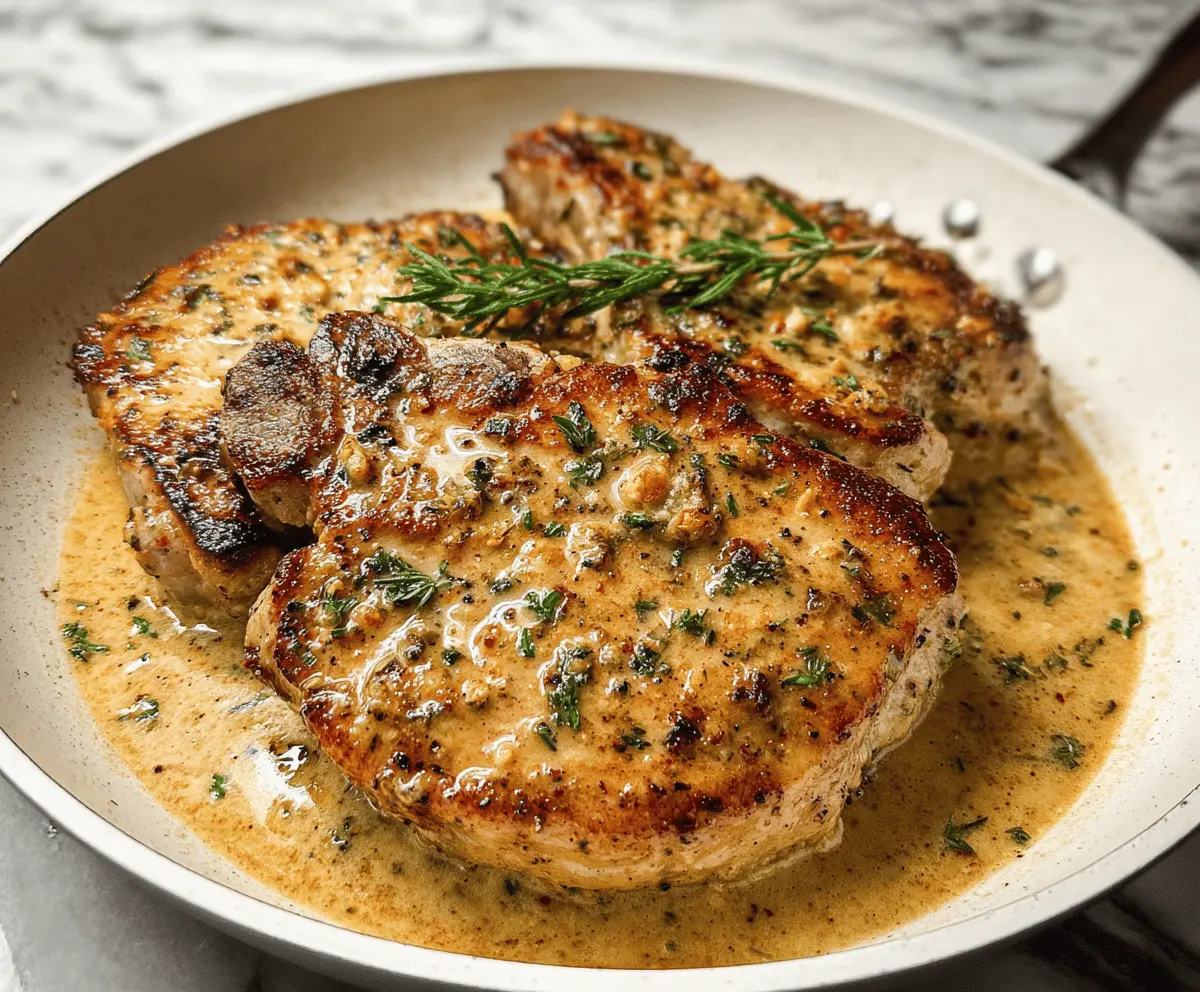 Easy Boursin Pork Chops with Garlic Herb Cheese