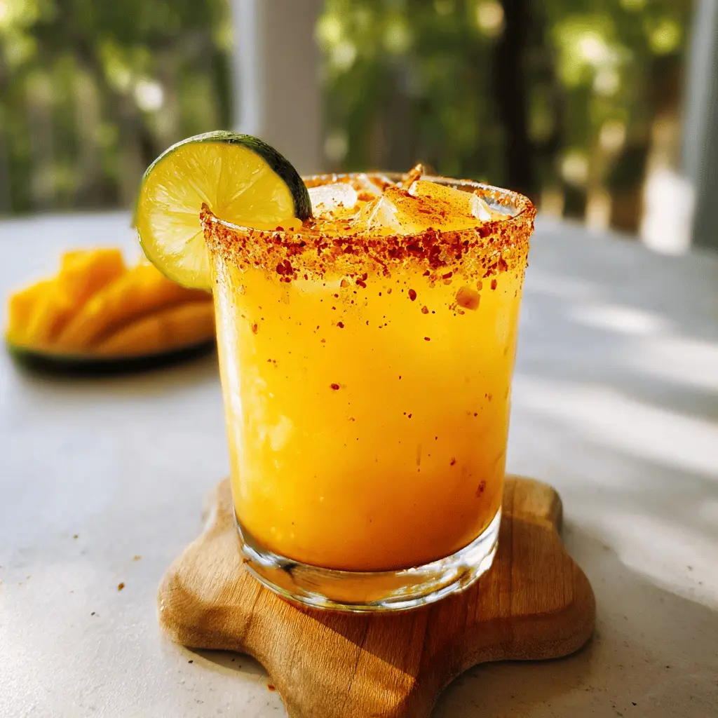 Easy Hot Honey Spicy Mango Margarita Recipe