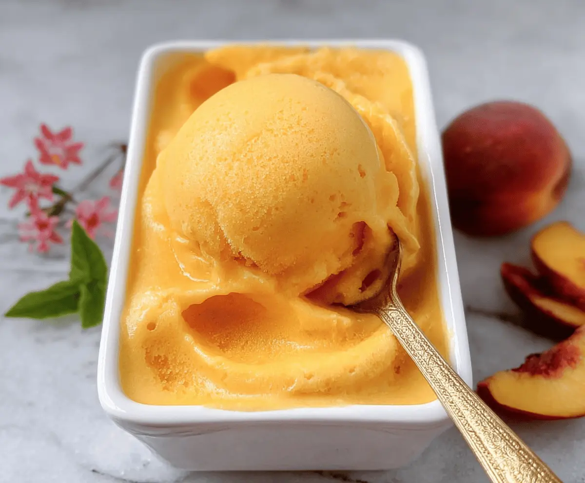 Easy Homemade Peach Sorbet Recipe