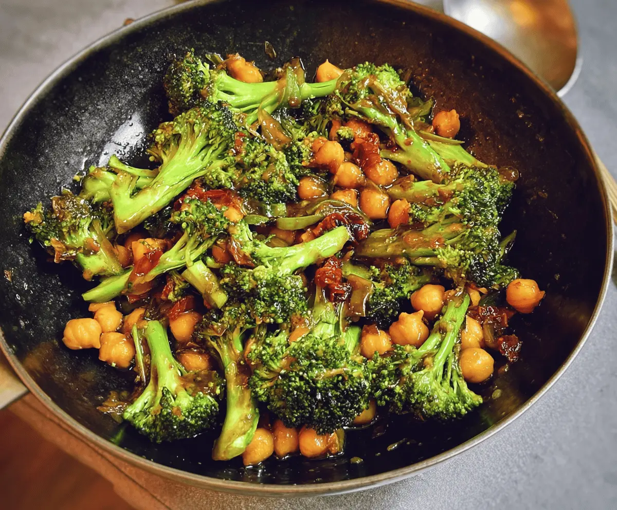 Easy Garlic Broccoli Chickpea Stir Fry Recipe