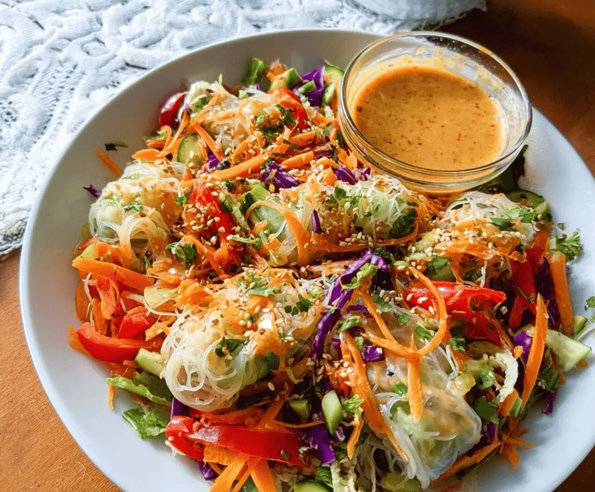 Fresh Spring Roll Salad with Spicy Ginger Dressing