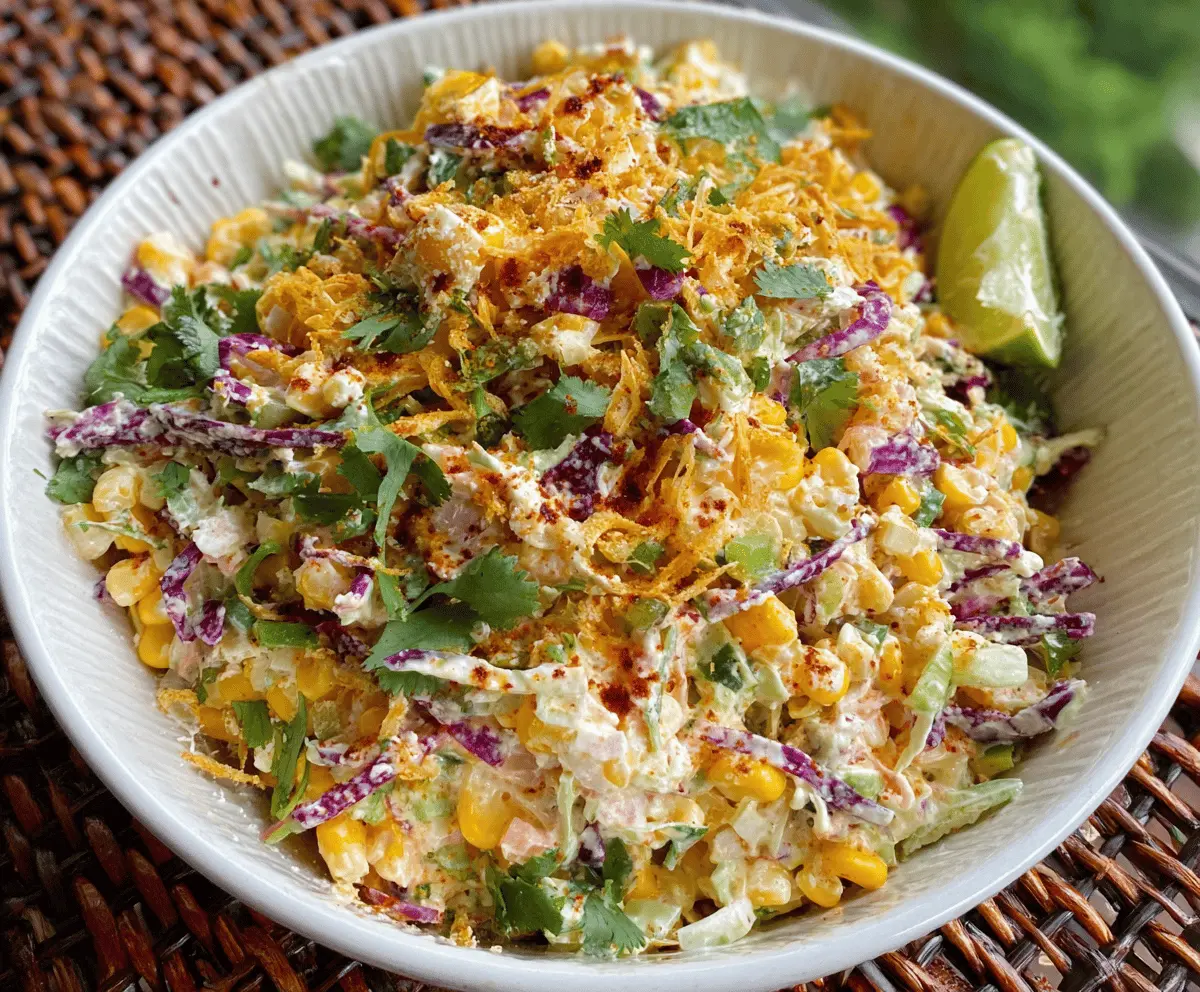 Creamy Mexican Street Corn Coleslaw Recipe