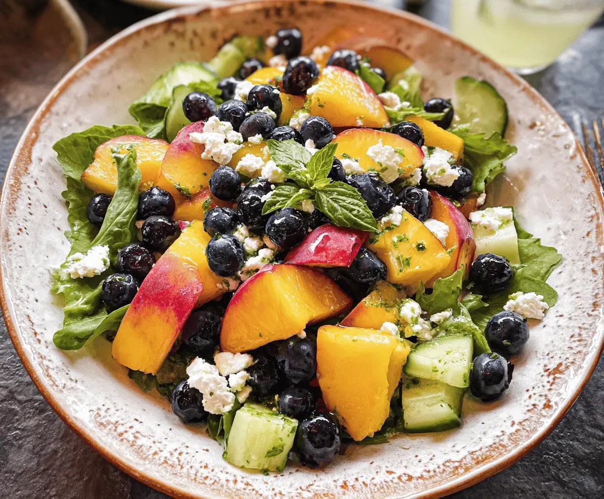 Fresh Blueberry Peach Feta Salad Recipe