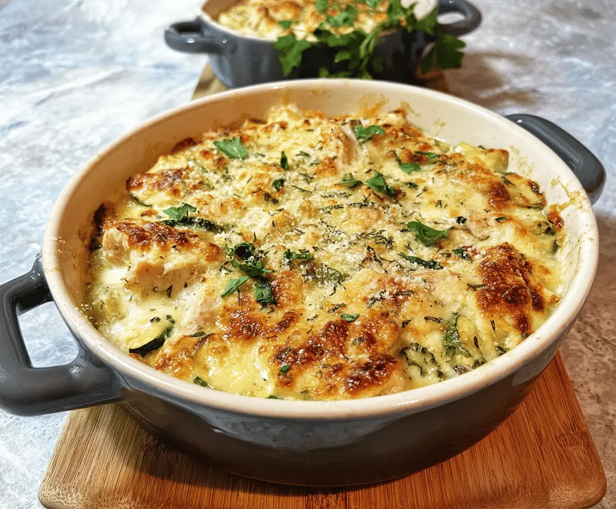Cheesy Keto Chicken Zucchini Bake Recipe
