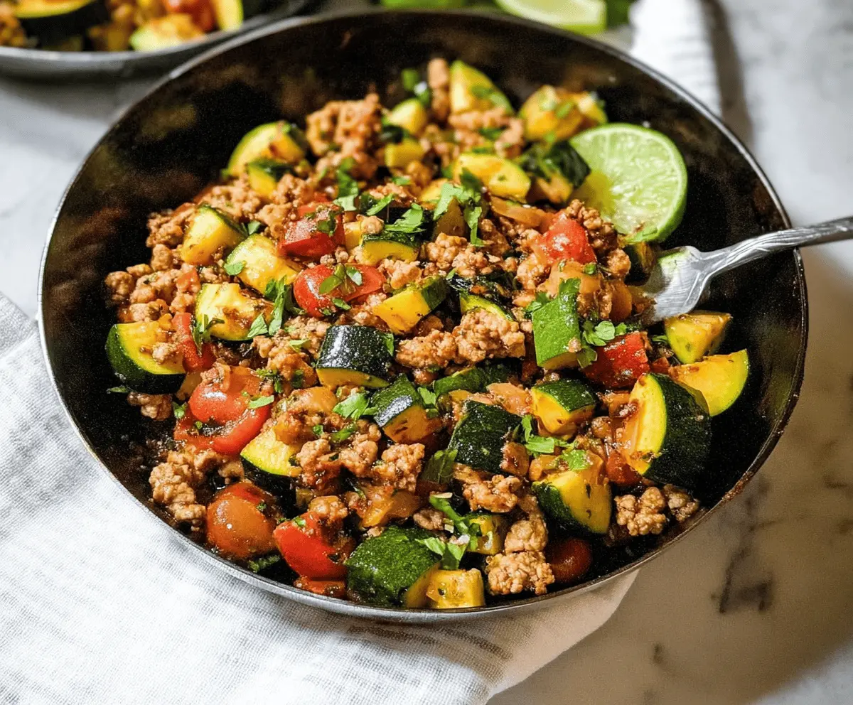 Healthy Ground Turkey and Zucchini Skillet Recipe