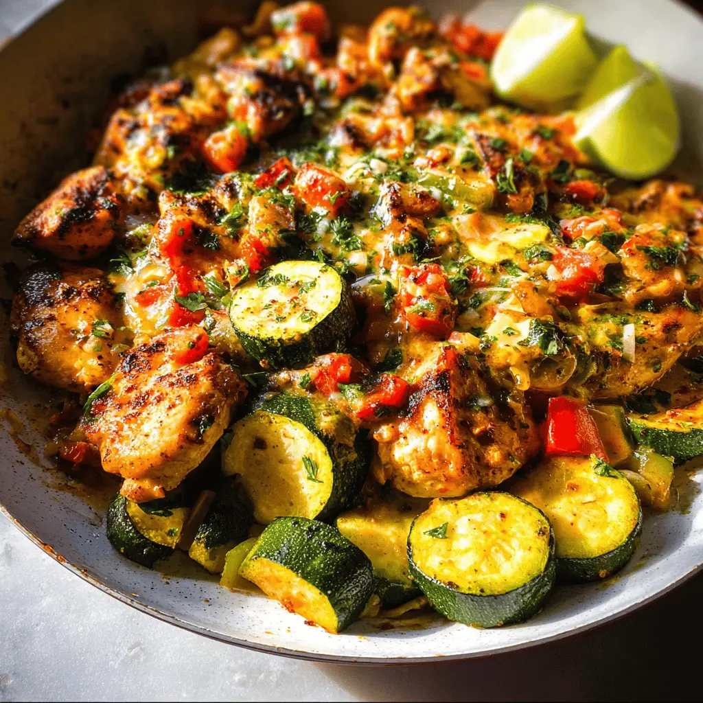 Easy Tex Mex Chicken and Zucchini Skillet