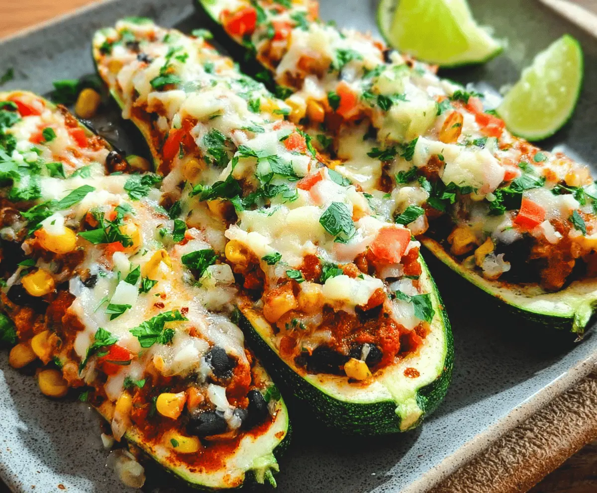 Healthy Mexican Zucchini Boats with Cheese