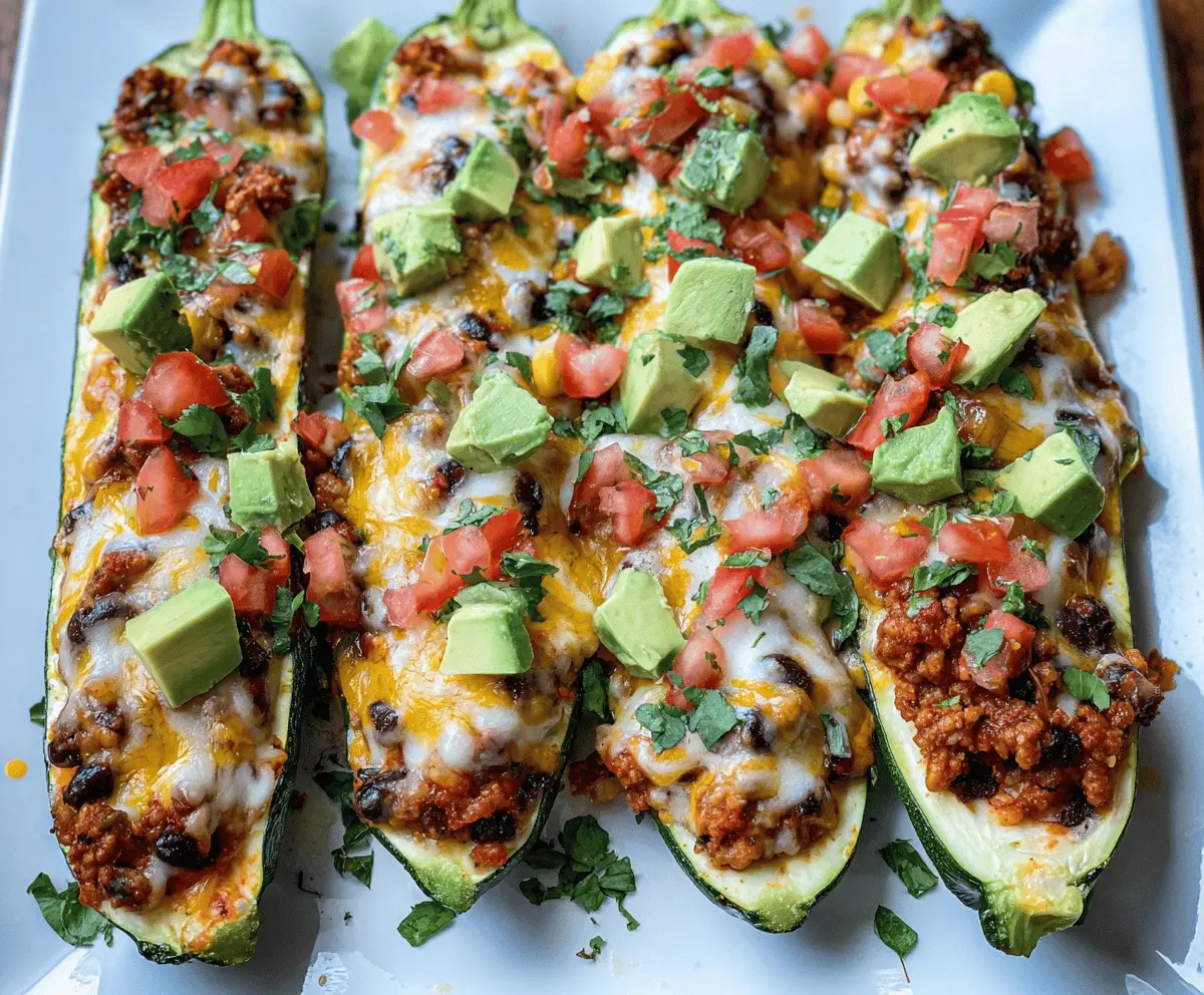 Easy Taco Stuffed Zucchini Boats Recipe