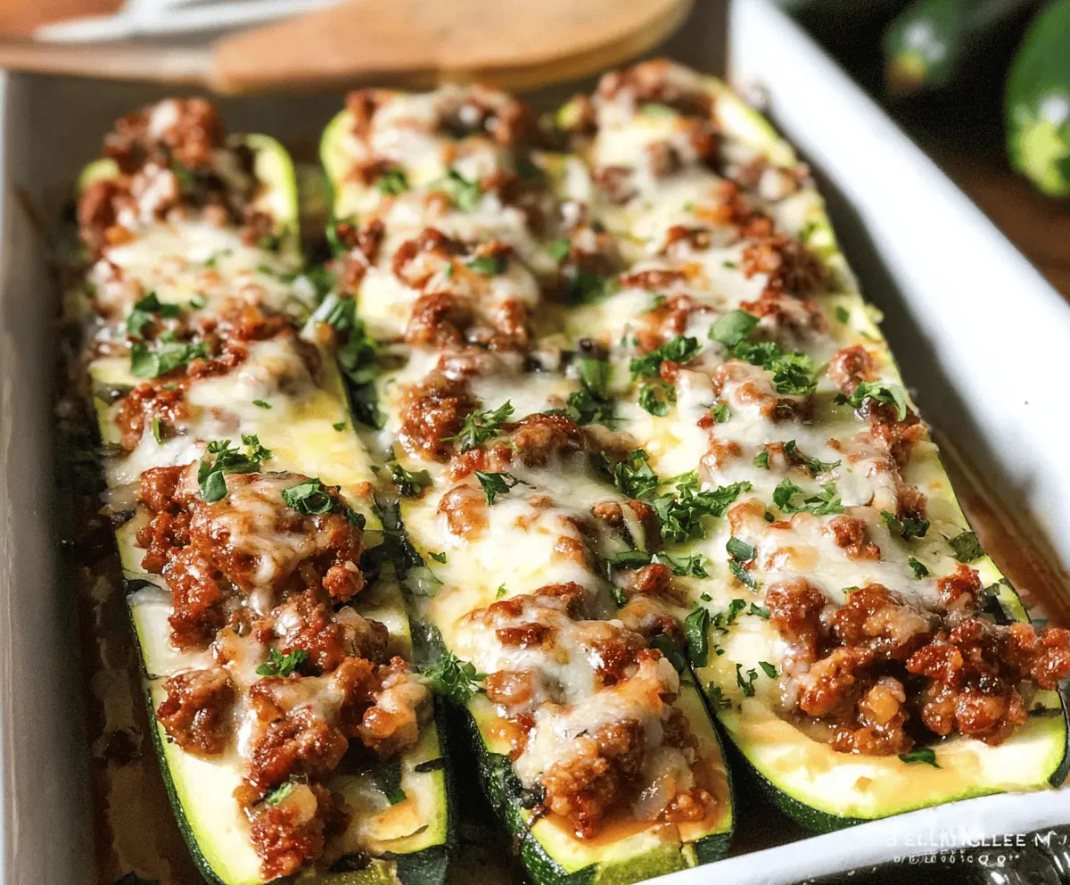 Easy Ground Beef Zucchini Boats Recipe