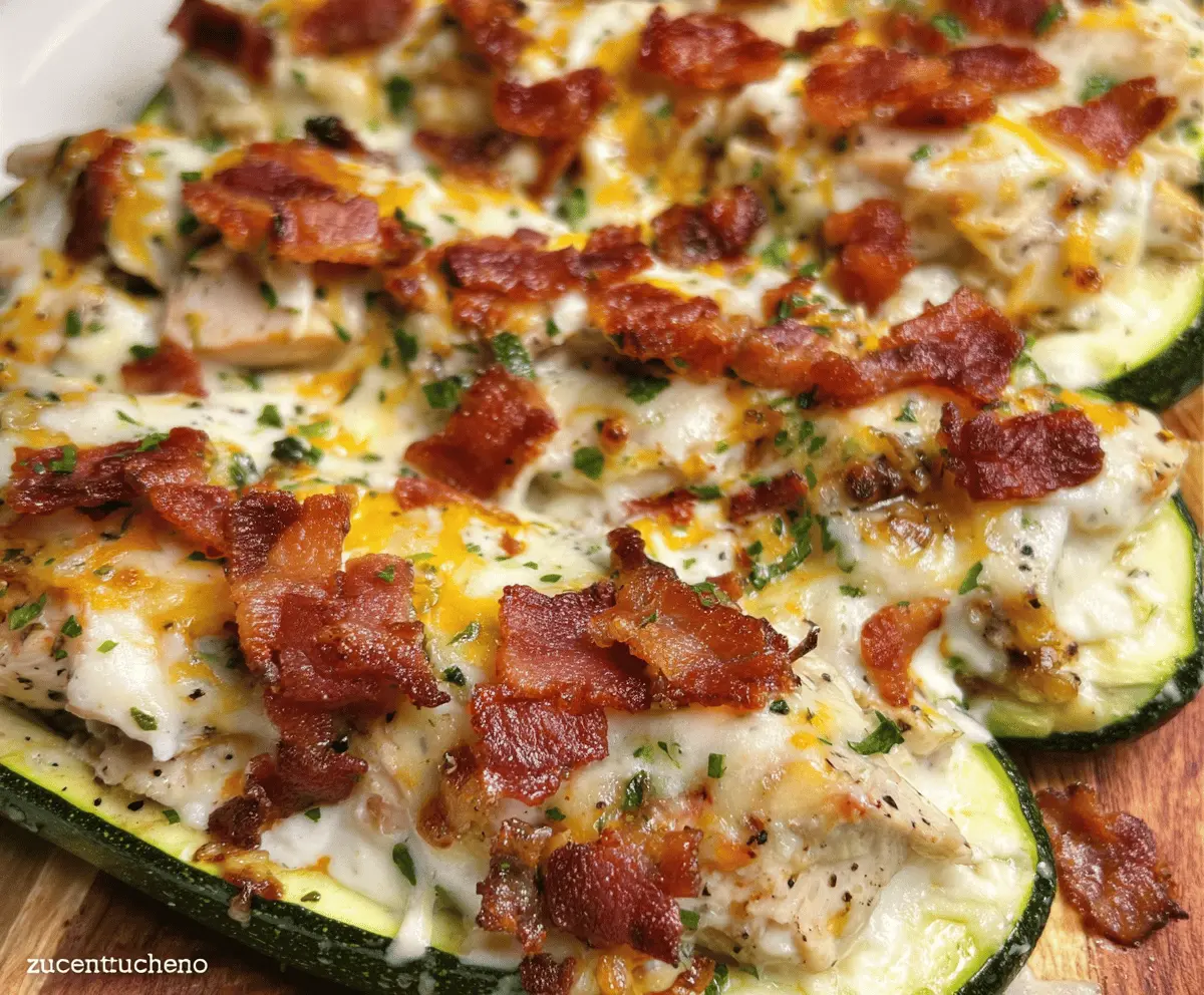Easy Chicken Bacon Ranch Zucchini Bake