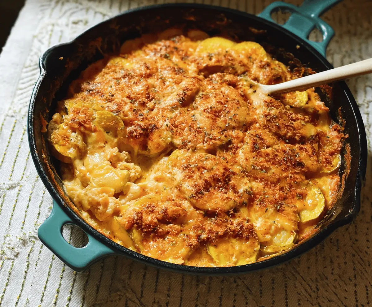 Cozy Southern Squash Casserole with Cheese