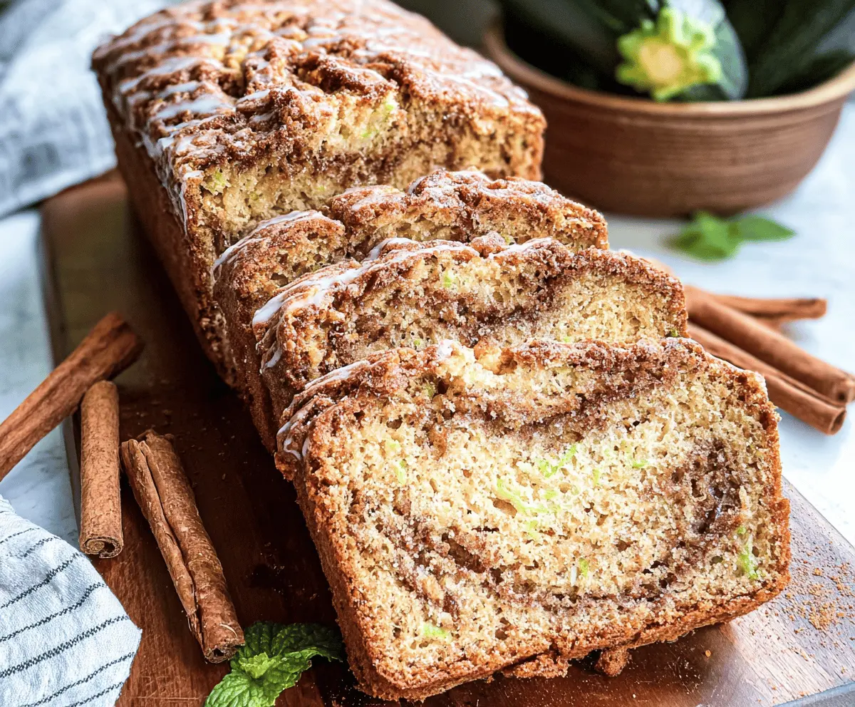 Moist Cinnamon Swirl Zucchini Bread Recipe
