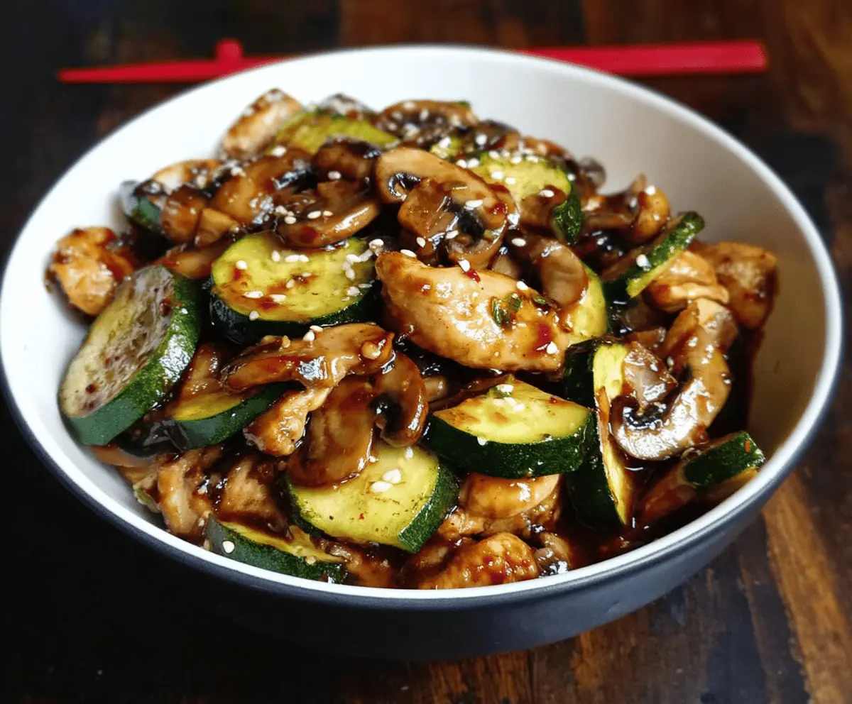 Easy Zucchini Mushroom Chicken Stir Fry Recipe