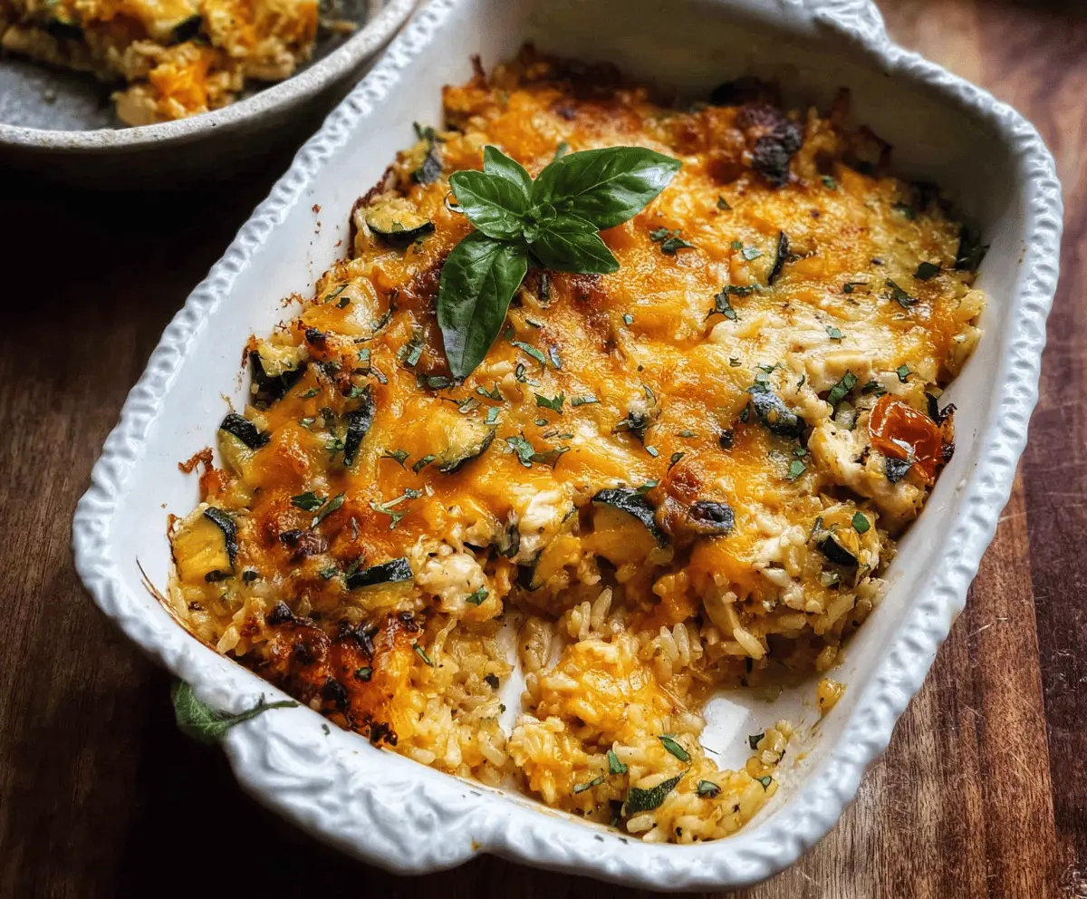 Cheesy Zucchini Chicken and Rice Casserole Recipe