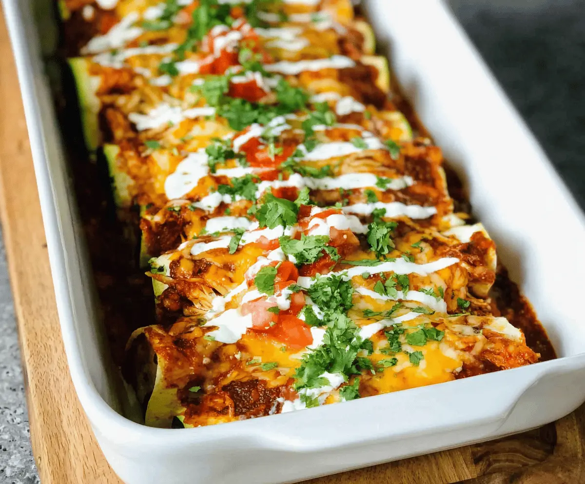 Low Carb Keto Chicken Zucchini Enchiladas