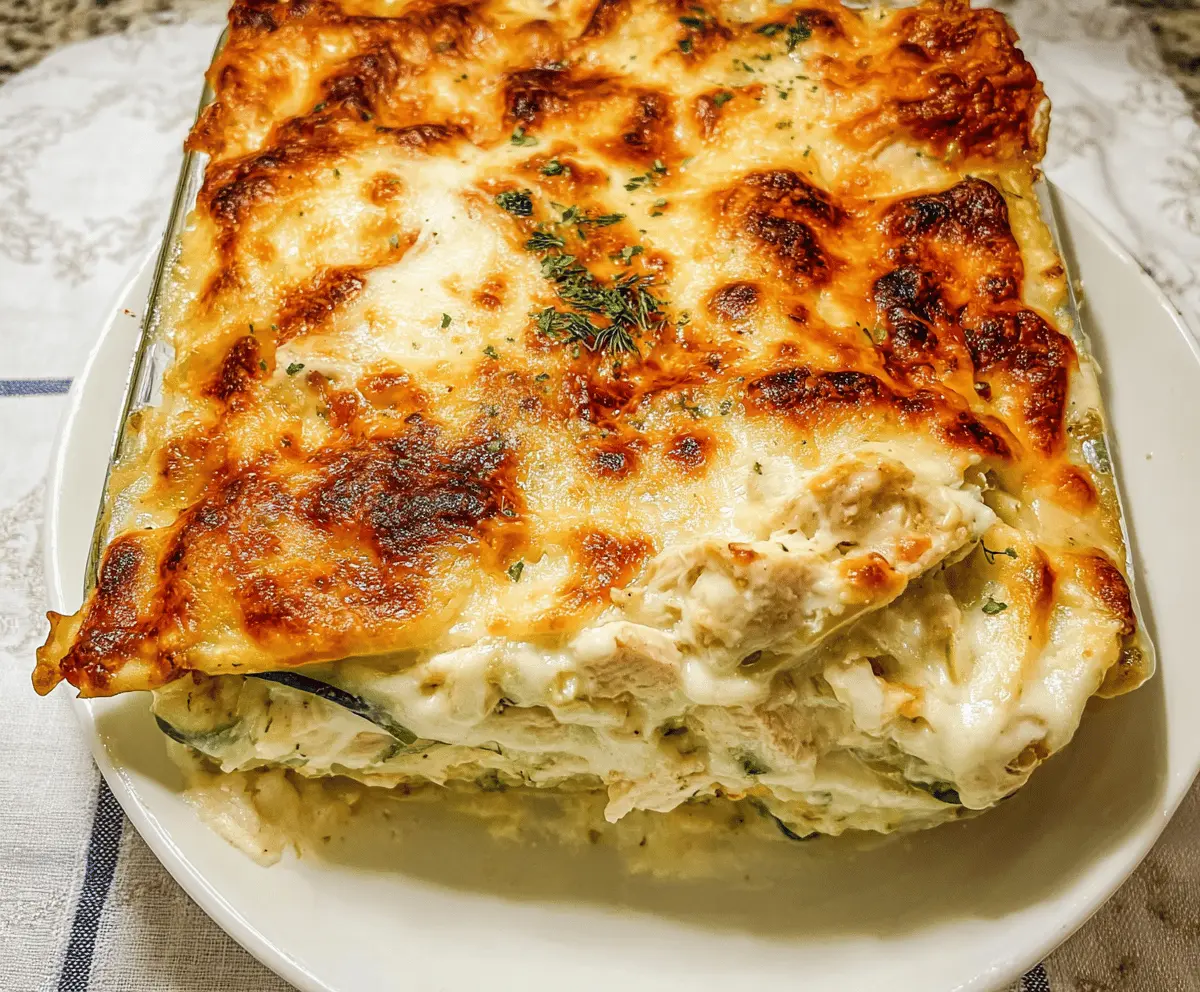 Creamy Chicken Alfredo Zucchini Lasagna Recipe